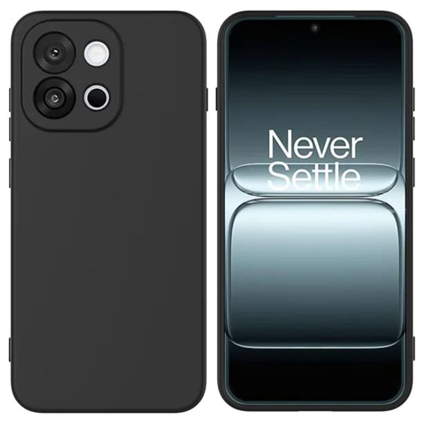 1+ Turbo 6 Soft Silicone Black TPU Silky Cover Shock Proof Stylish Case Camera Protection Bumper Phone Protective Mobile Back Cover For One Plus Turbo 6  / OnePlus Turbo 6 5G