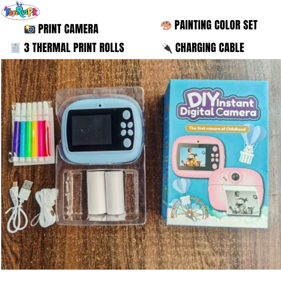 Smart Digital Dual Lens Instant Print Camera for Kids | 1080P Video Recorder & Selfie Camera with Thermal Printer | 2.4" IPS Screen | Mini Portable Camera with Games | Birthday Gift for Girls & Boys | Children’s Digital Camera Toy | ToyzRusPk