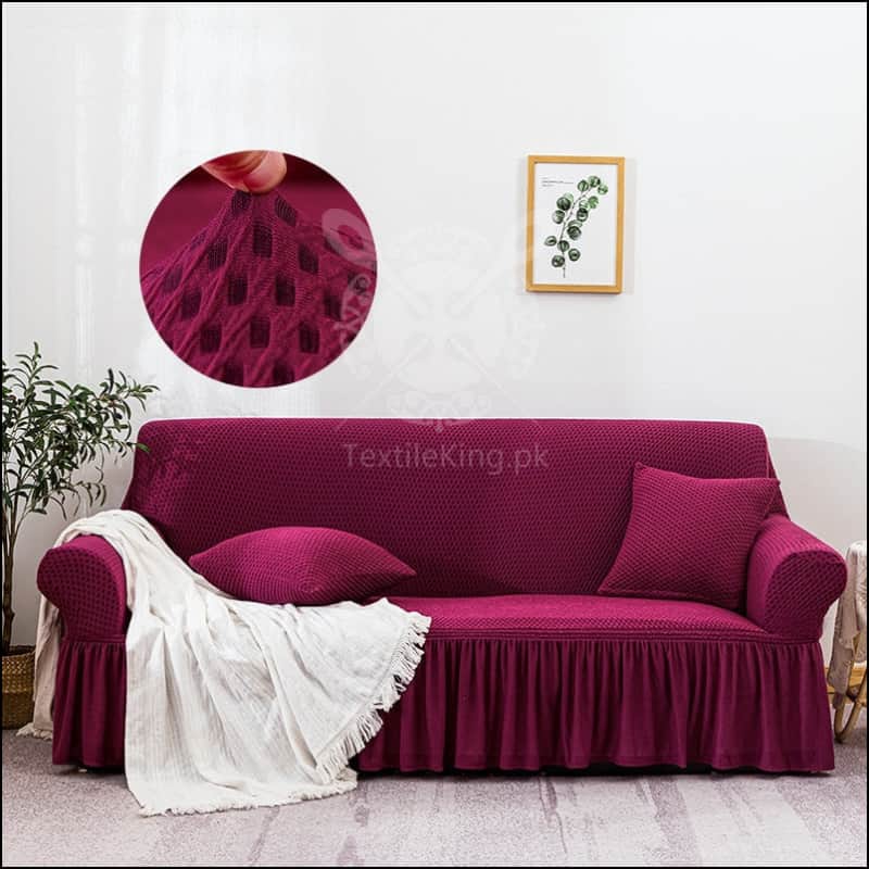 Turkish style frilled sofa cover for 5 seater, 6 seater and 7 seater ...
