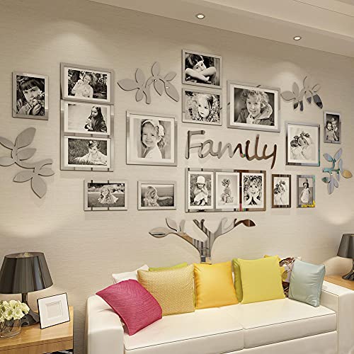 Big Family Tree 3D Wooden Photo Frame Wall Art 13 Frames Removable