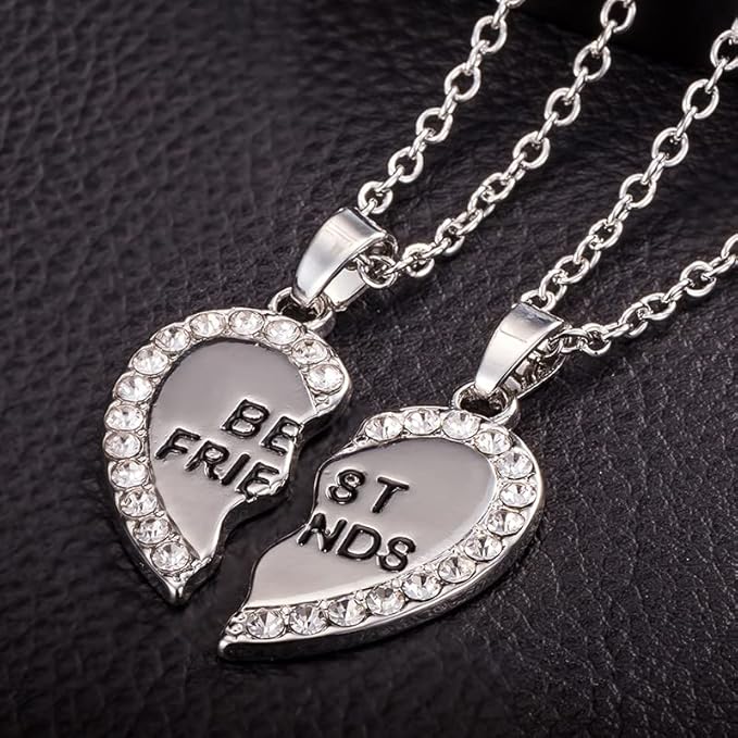 Best Friend Necklace 2 Pieces Stitching Charming Broken Heart-shaped Women's Wholesale Forever Gold Silver Jewelry