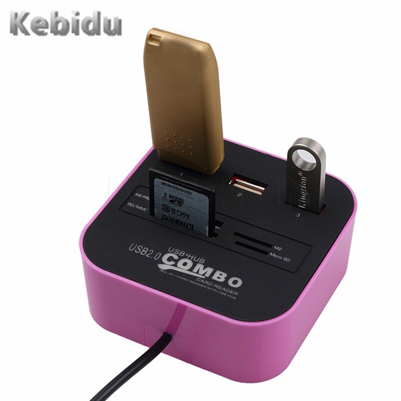 High Speed USB Hub 2.0 3 Ports With Card Reader Mini Hub USB Combo USB Splitter Adapter For PC Laptop Computer