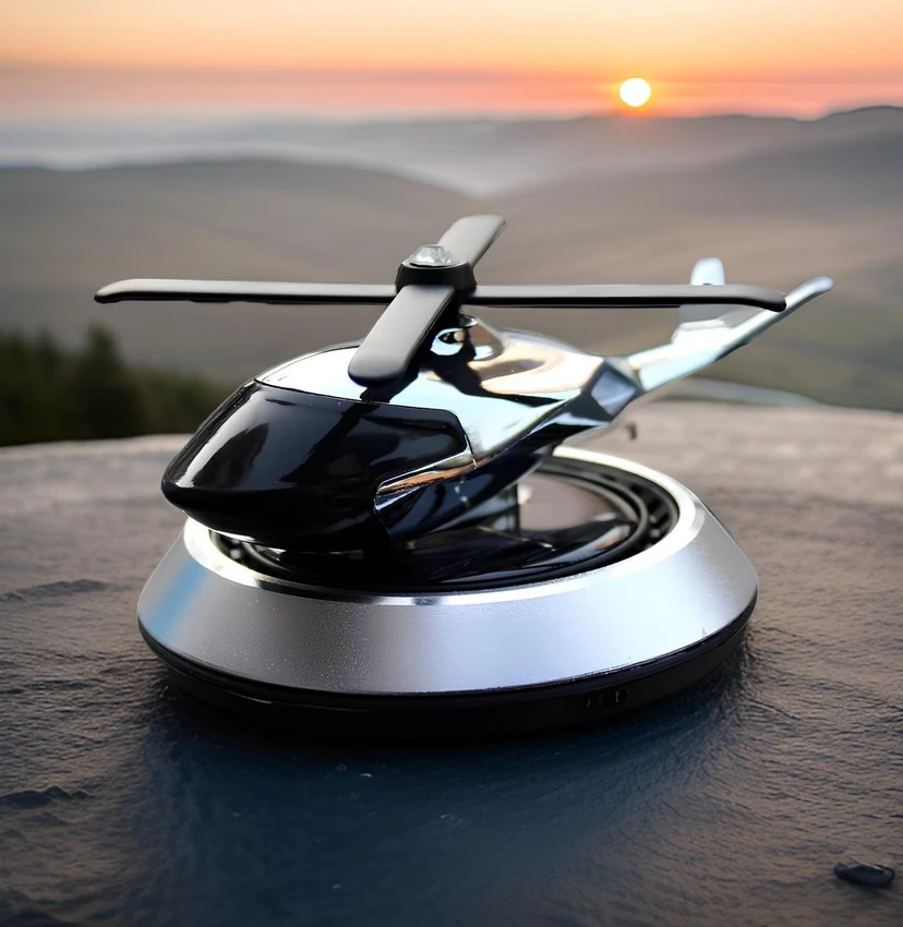 All Colors Premium Solar Powered Wings Rotating Car Dashboard Helicopter Perfume Camouflage Color