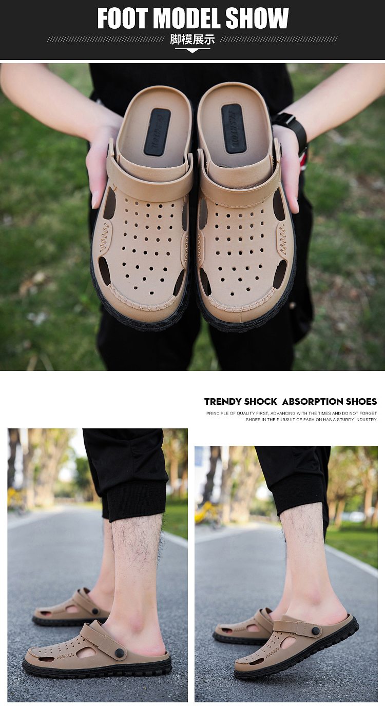New Men S Hole Shoes Tide Breathable Non Slip Thick Soft Bottom Summer Bath Old Dad Shoes Casual Sandals Slippers Buy Online At Best Prices In Pakistan Daraz Pk