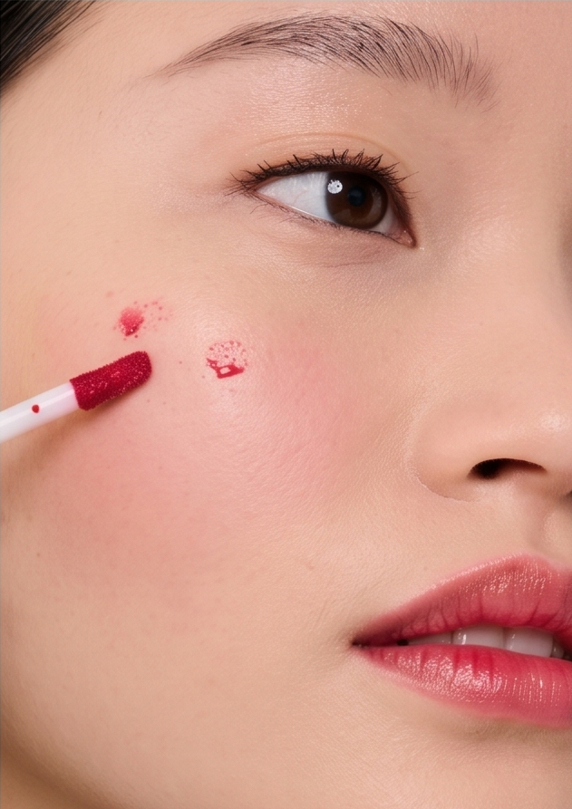 Lip & Cheek Tint Original Pink Red Cherry – Long Lasting Natural Liquid Blush for Lips and Cheeks – Waterproof Smudge Proof Lightweight Makeup Tint Set