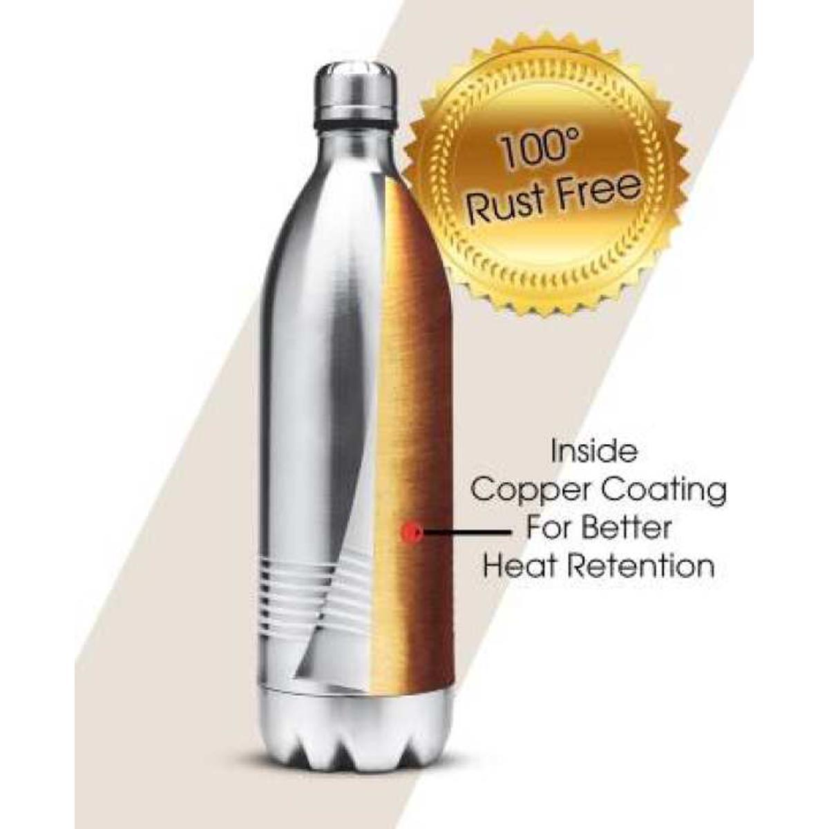 MILTON duo dlx bottles 1000 ml Bottle (Pack of 1, Silver, Steel