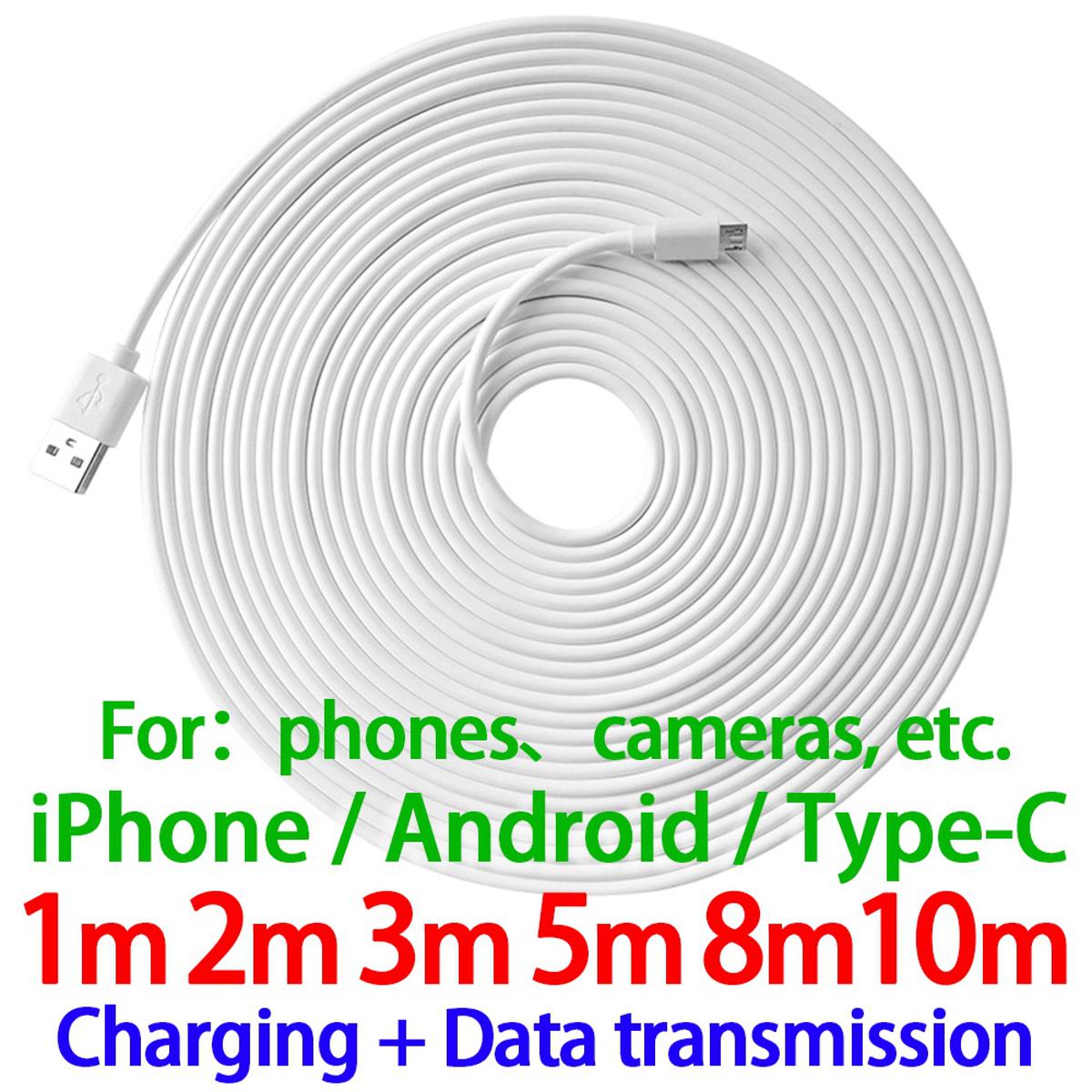 Ready Stock 1M 2M 3M 5M 8M 10M Long USB Charging Cable For Iphone/Micro  Usb/Type C Charger Date Cord Phone Camera Cctv: Buy Online at Best Prices  in Pakistan 