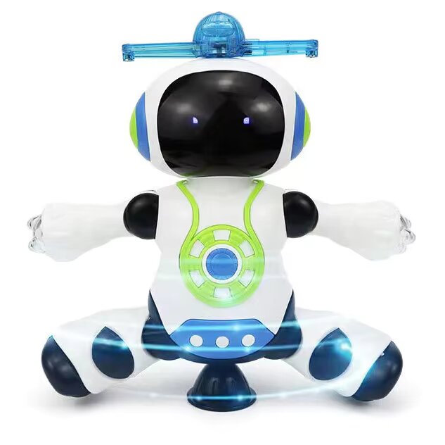Decos Electronic Dancing Space Robot Toy for Kids, Flashing Lights, 360° Rotation, Smart Dancing Astronaut with Music, Spinning, and Lighting Patterns.