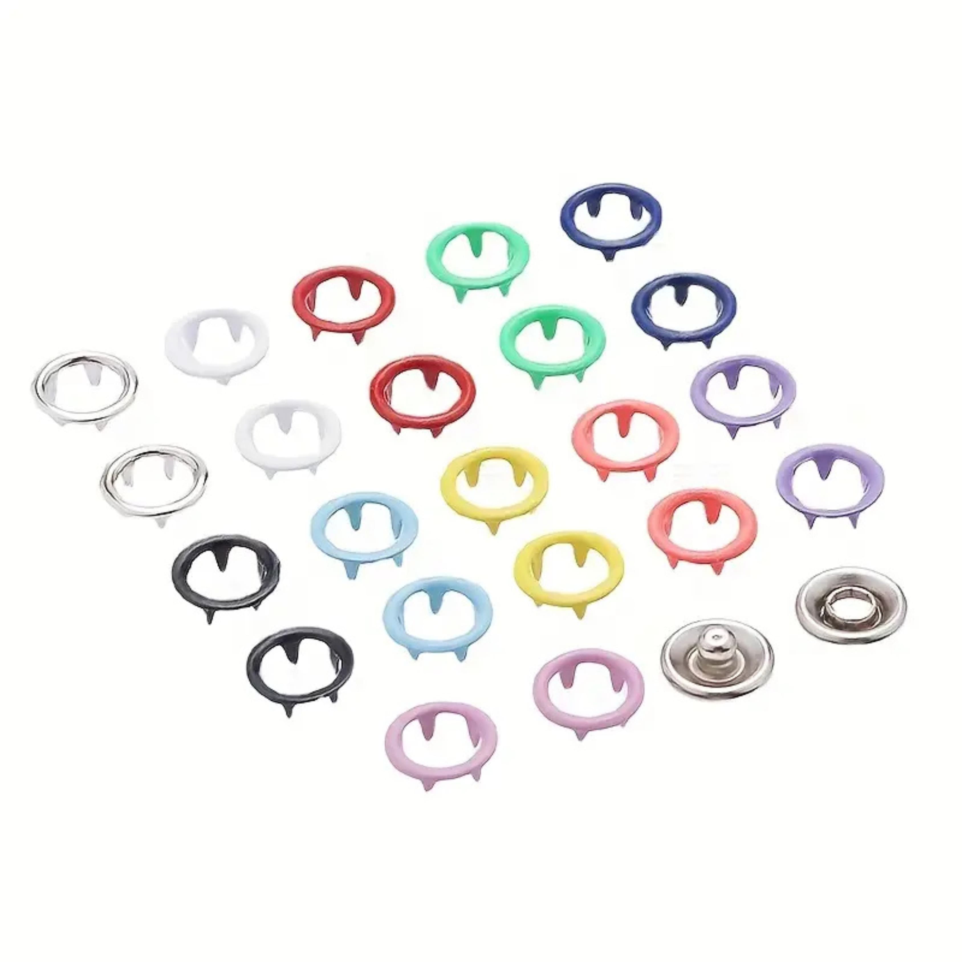 Multi-Color Snap Fasteners for Sewing | 9.5mm Pen Prong Button Kit for Clothes, Bags & Crafts Nickel-Free Snap Buttons for Jeans & Baby Clothes Snap Button Set for Clothes 9.5mm