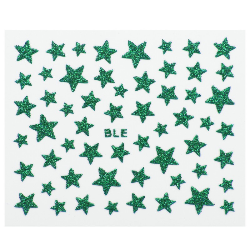 3D Sun Moon Star Love Heart Metallic Mirror Nail Sticker Adhesive