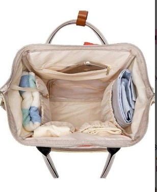 Elegant Large Capacity Multifunctional Diaper Bag with Insulated Bottle Pockets and Waterproof Fabric
