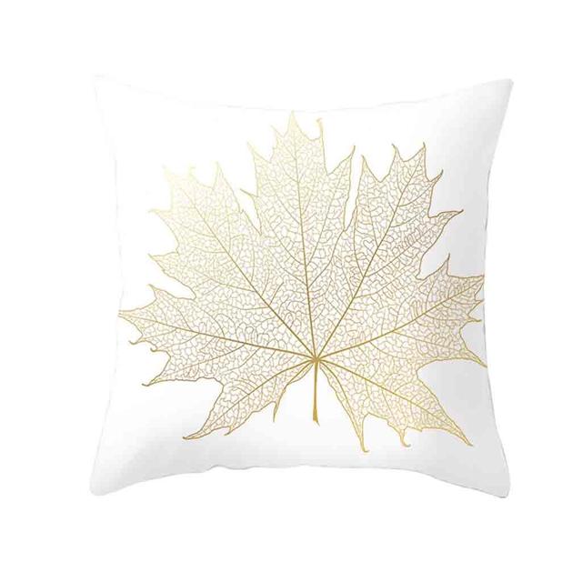 Gold Plant Printed Polyester Pillow Case Cover Sofa Cushion Home 最大88％オフ！