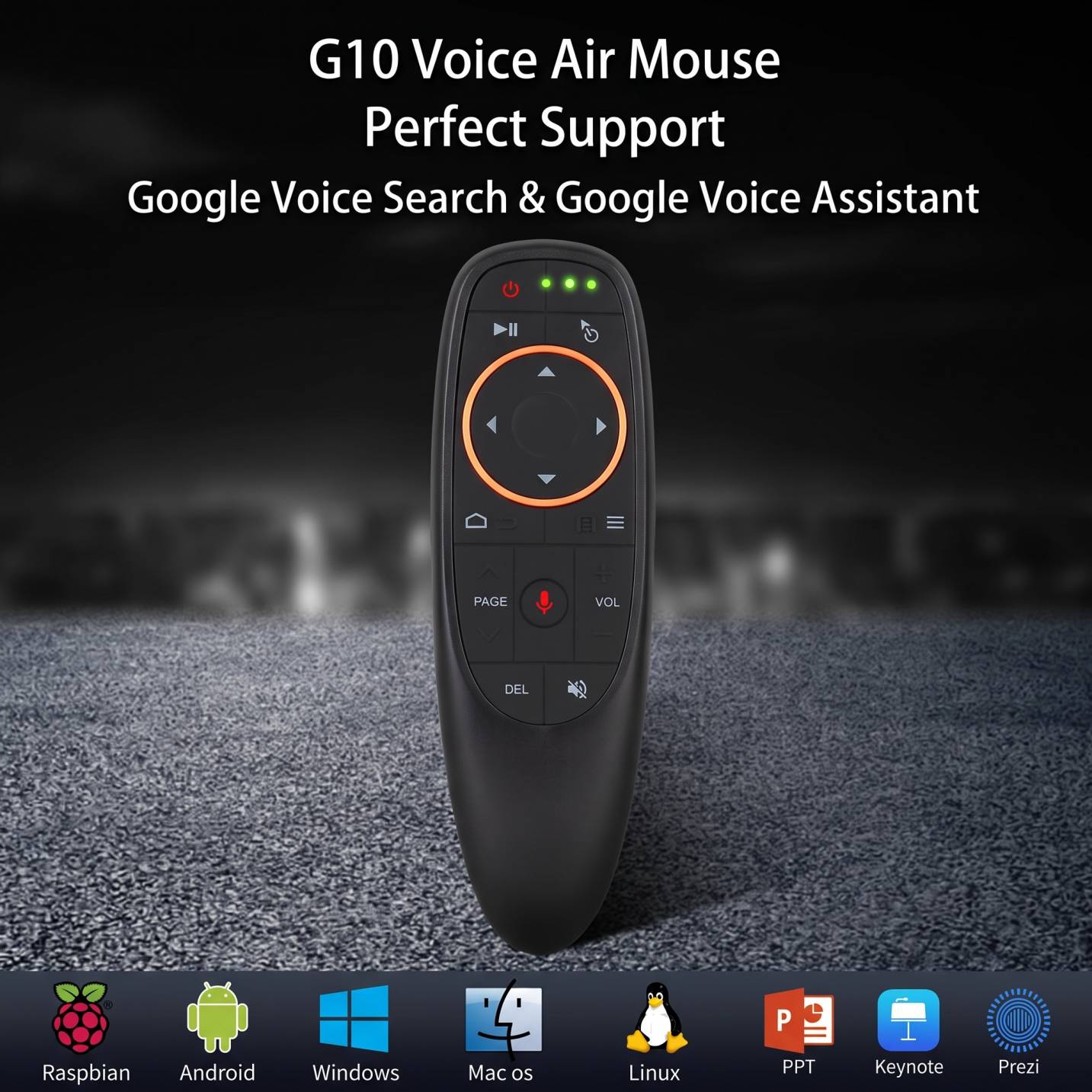 G10S Voice Air Mouse Remote Control with Gyroscope Voice Search & Google Assistant for Smart TV Android TV Box & Compatible Devices