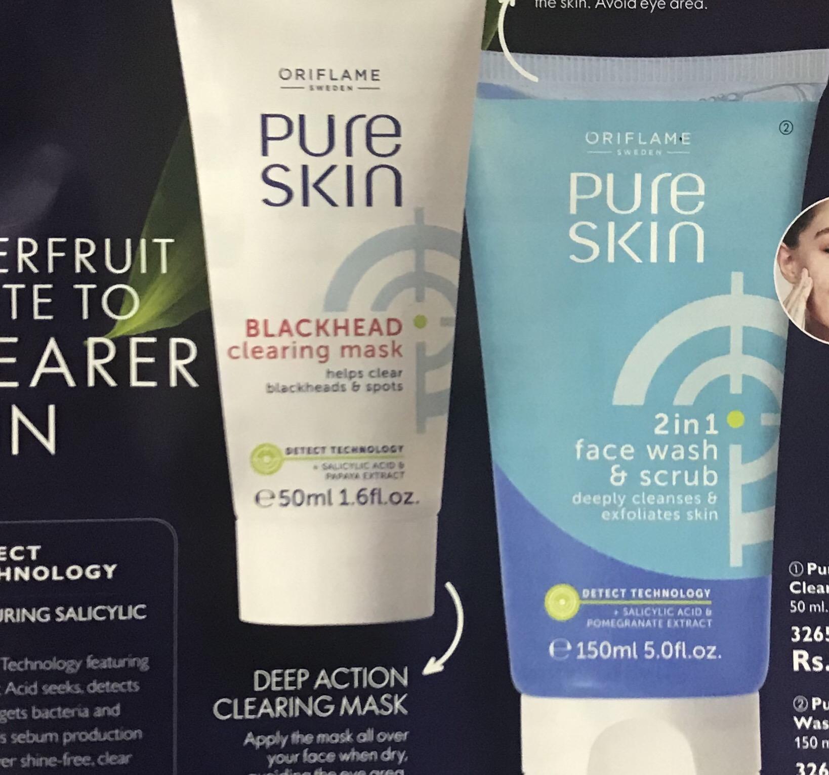 pure skin 2 in 1 face wash