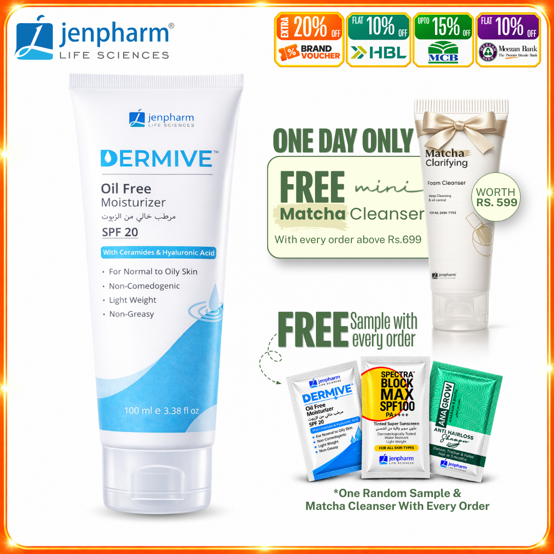 Jenpharm - Dermive Oil Free Moisturizer - 100ml | For Men & Women
