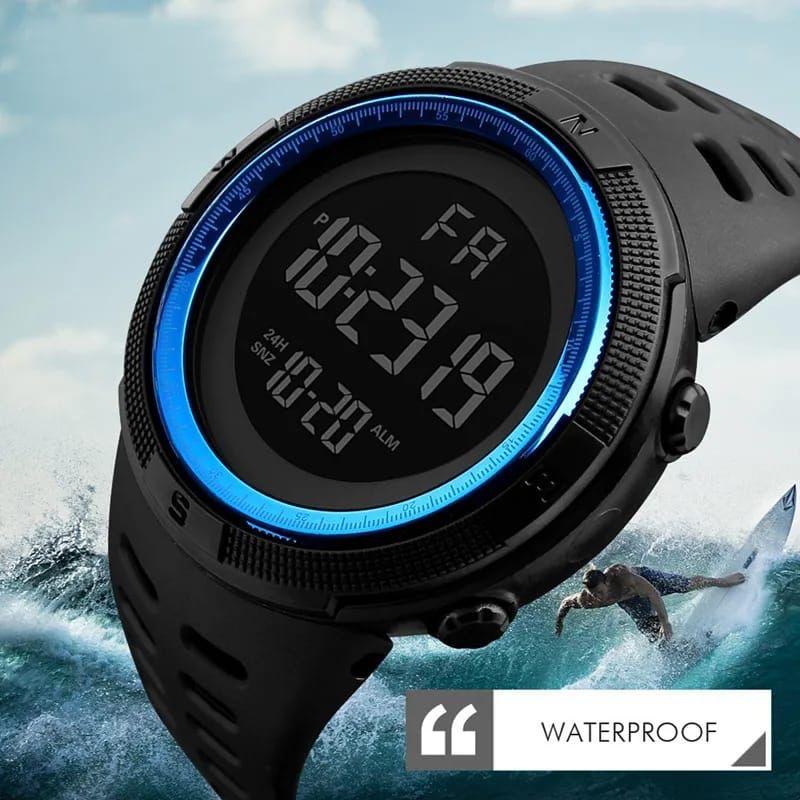 Digital Watch Outdoor Sports Multifunctional Waterproof Shock Resistant Large Screen Display Luminous LED Digital Watch For Men
