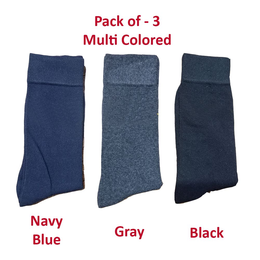 3 - Pair Full Socks | Men Cotton Spandex for Summer Special -  Multicolor Crew
