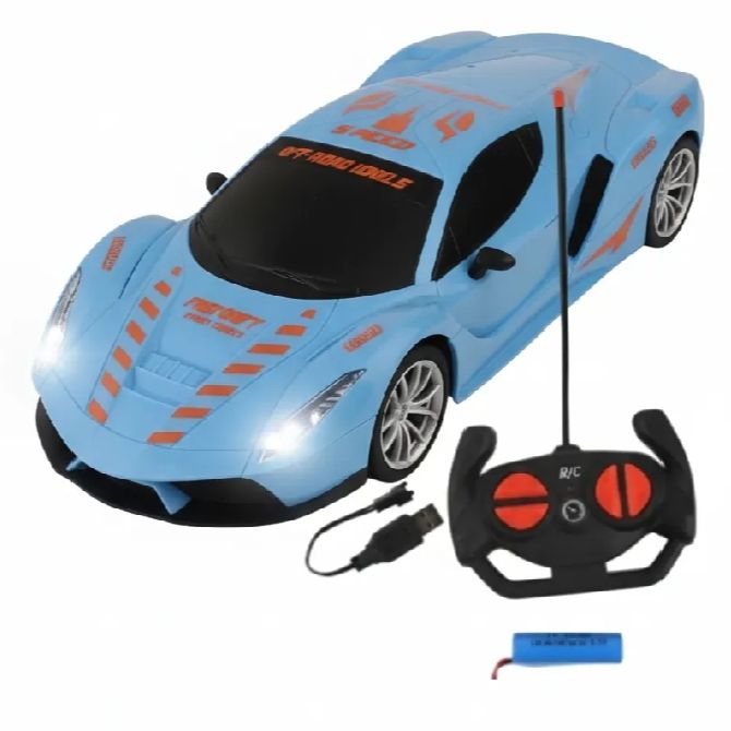 Rechargeable / Cell Operated High-Speed RC Car for Kids – Fast Remote Control Racing Car with LED Lights  USB Chargeable Toy Vehicle for Boys & Girls  Durable, Indoor & Outdoor Fun – Ideal Gift for Children