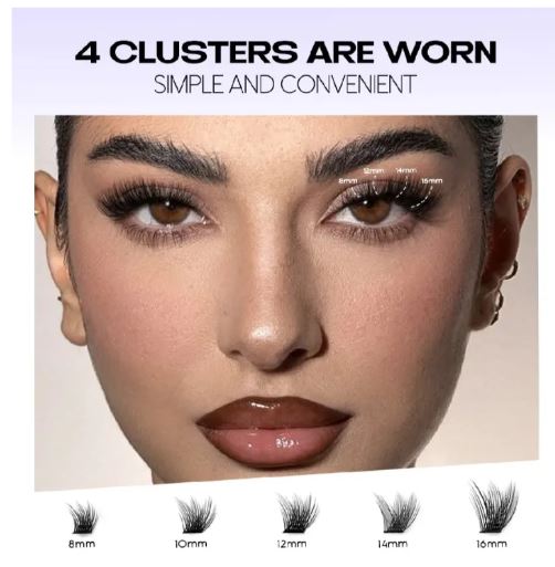 Individual Cluster Eyelashes 30D DIY Lash Extensions | Soft Natural Fluffy False Eyelashes | Reusable Lightweight Lash Clusters for Salon & Home Makeup 8mm 9mm 10mm 11mm 12mm
