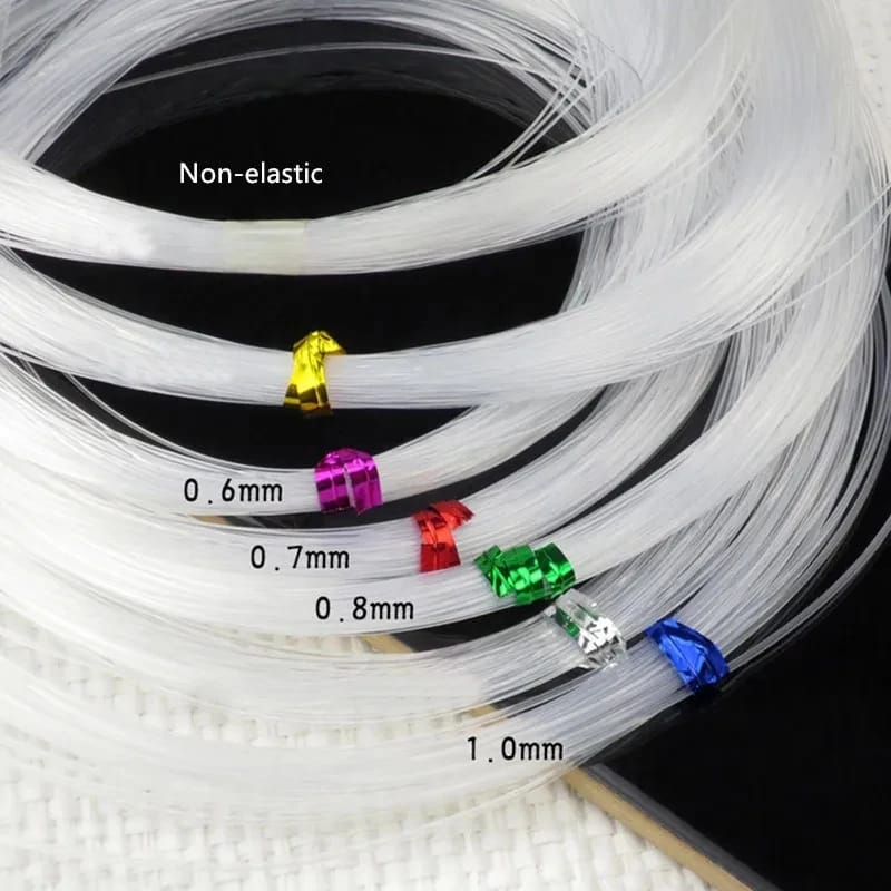 1 Roll Fish Line Wire Clear Non-Stretch Nylon String Beading Cord Thread,Supply Wire 50 Meters, 0.5mm