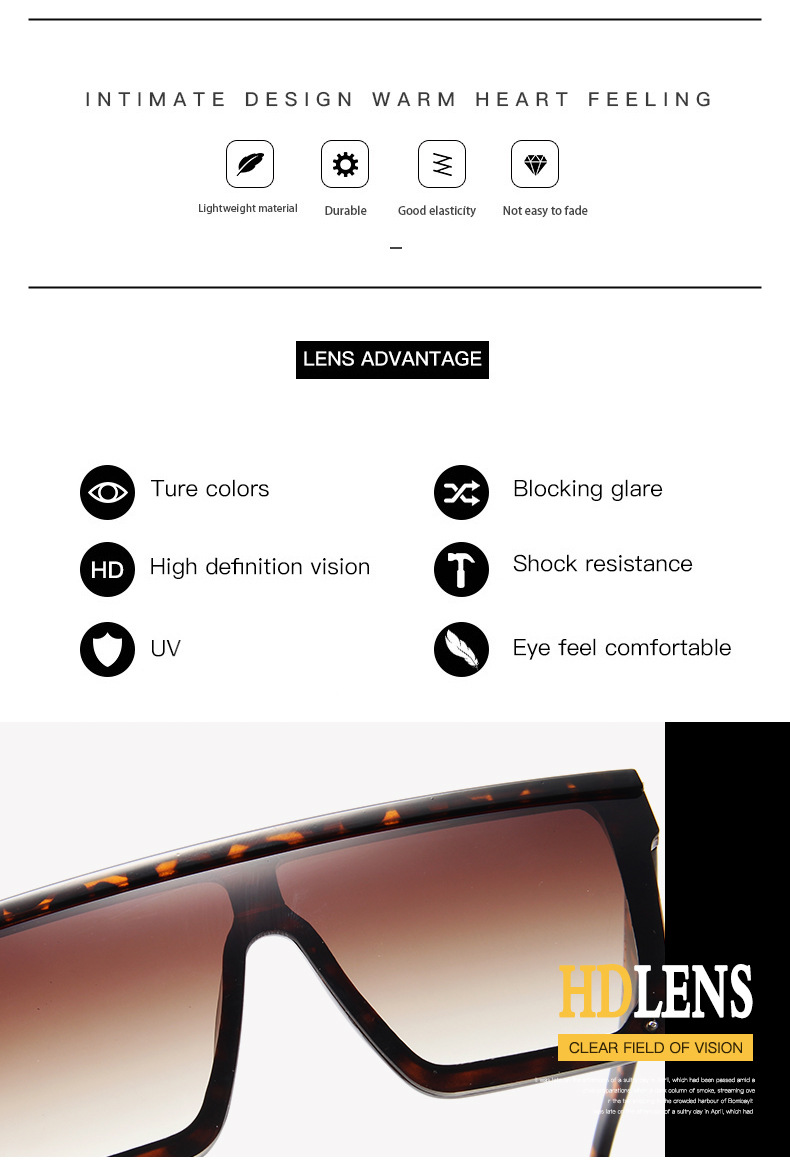 OLOPKY Cat Eye Oversized Sunglasses Women 2022 Luxury Square Glasses  Women/Men Gradient Shades for Women Wholesale Gafas De Sol