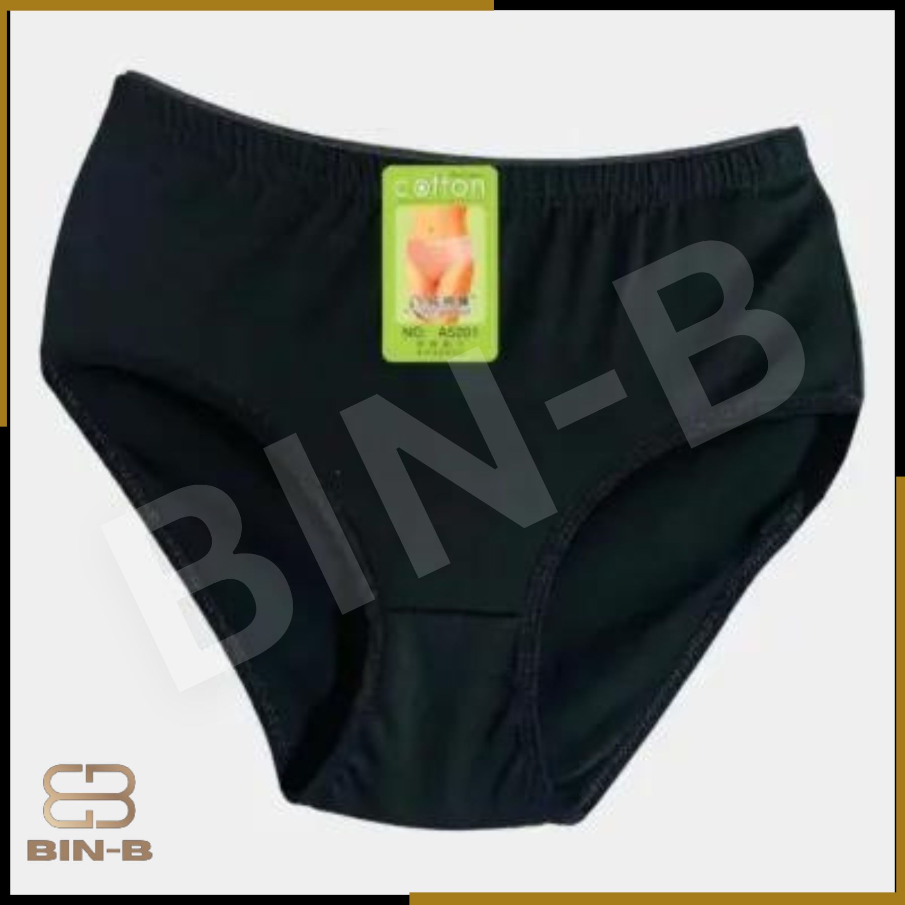 BIN-B Pack of 2 Soft Cotton Jersey Underwear Panties for Girls Women| Black Skin Color