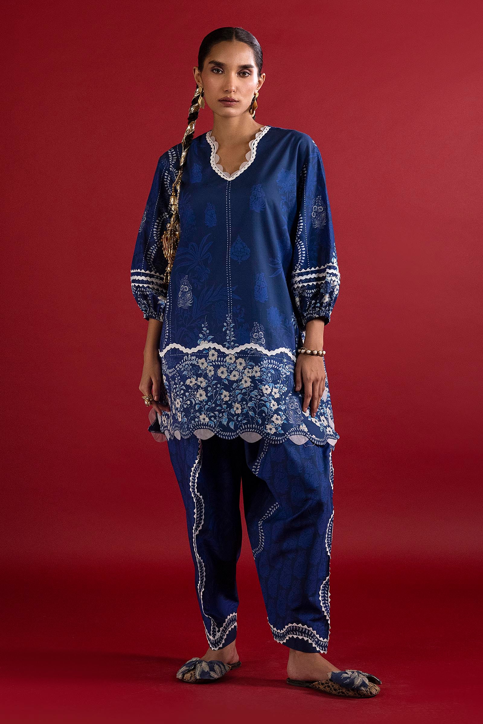 Sana Safinaz-Unstitched 2 Piece Lawn Suit-H263-011A-2C-Mahay Summer Vol 3-Dress For girls