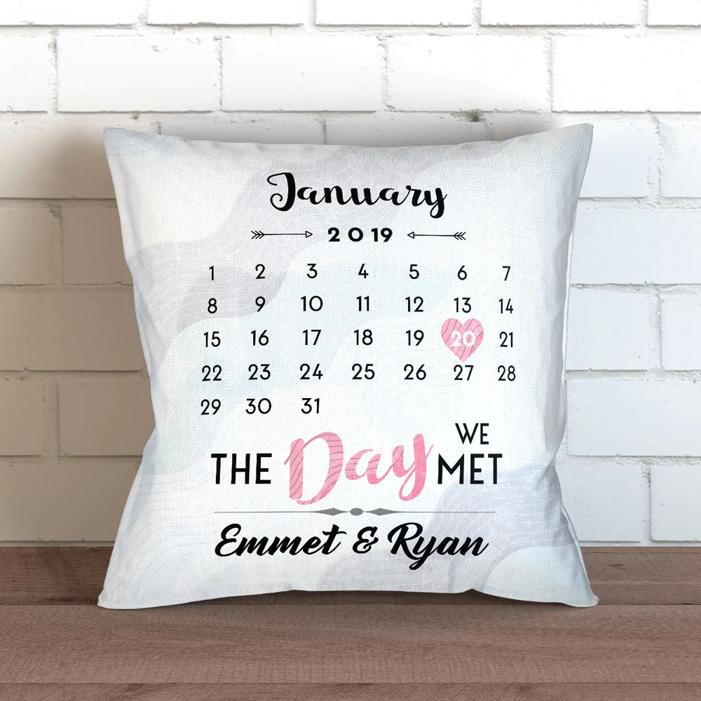 Customized Calendar Cushion with Name and Photo Stylish Design Premium Quality Pillow Cover