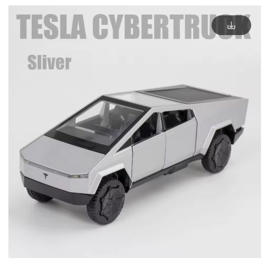 1:32 Tesla Cybertruck Alloy Diecast Model Car – Electric Pickup Toy Vehicle with Pull Back, Lights & Openable Doors view 8