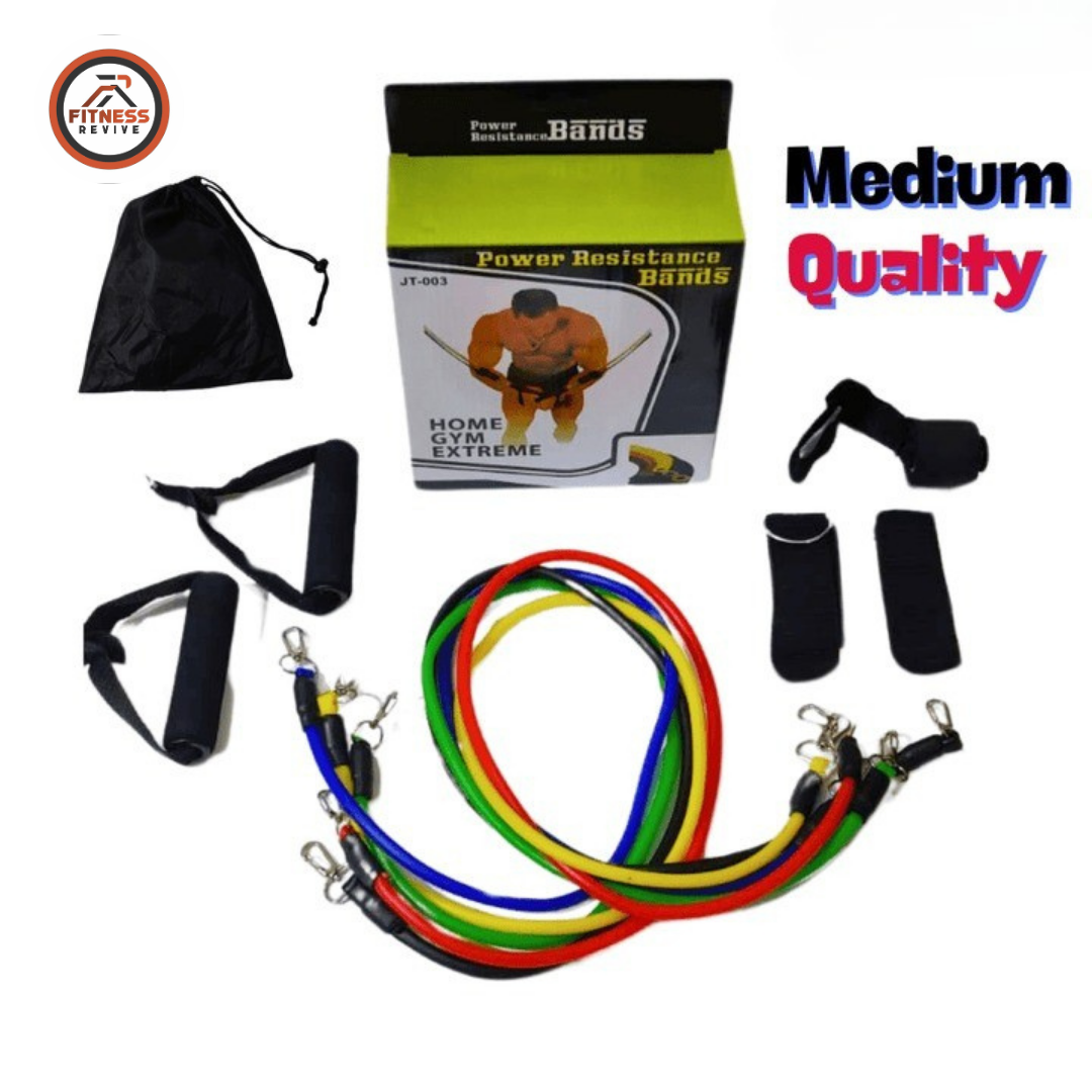 Resistance Bands Set 11 Piece – Latex Tube Bands with Handles, Door Anchor & Ankle Straps for Full Body Home Gym Workout | Stackable Resistance for Strength Training & Physical Therapy (Multicolor)
