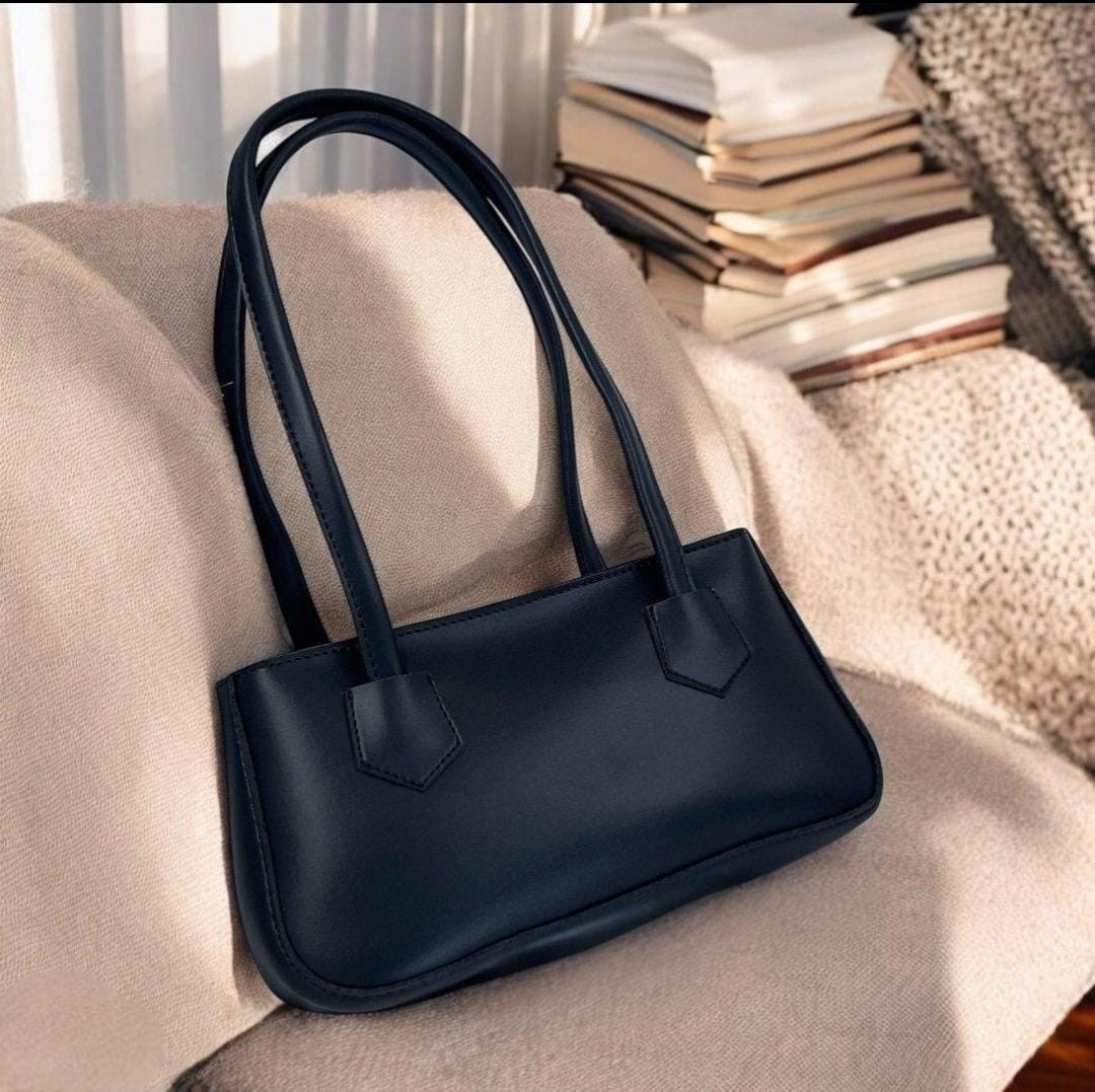 Premium Leather Shoulder Bag for Women - Fashionable Solid Color Underarm Bag & Elegant Handbag, Stylish Ladies Classic Evening Tote Purse