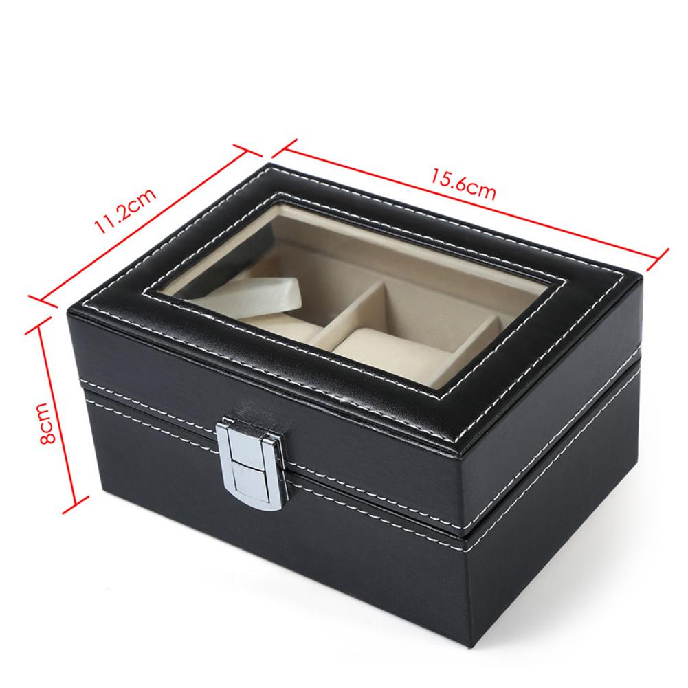 Myle Cart Watch Storage Organizer Box 3/6/10/12 Grids PU Leather Display Case for Watches & Jewelry, Black