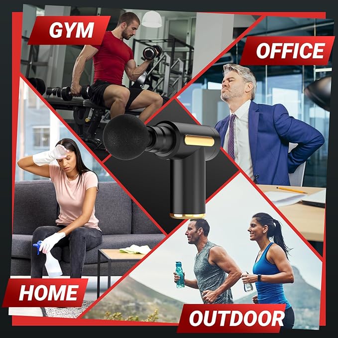 Massage Gun Small Travel Tool Massage Gun Deep Tissue Percussion Handheld Portable Muscle Massager Tool for Full Body Pain Relief