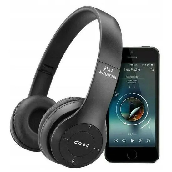 Latest High Quality Orignal P47 Wireless Foldable Headphone (Connect with All Smart Cell Phones / Laptops / Computer Systems and Gaming Mode)