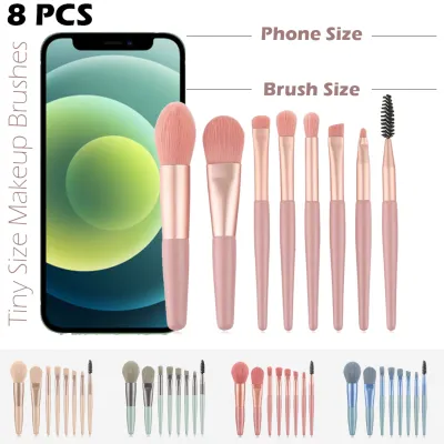 8 Pcs High Quality Mini Makeup Brush Set Cosmetics Professional Face Powder Soft Brushes Eye Shadow Foundation Powder Eyelash Lip Concealer Blush Makeup Brushes Set Kit
