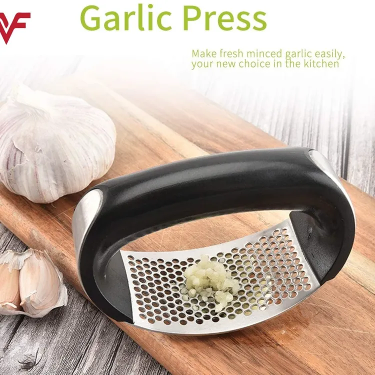 Vantic Garlic Press Rocker - Stainless Steel Garlic Mincer Garlic Crusher,  New Innovative Garlic Chopper with Peeler and Scraper for Smash Garlic