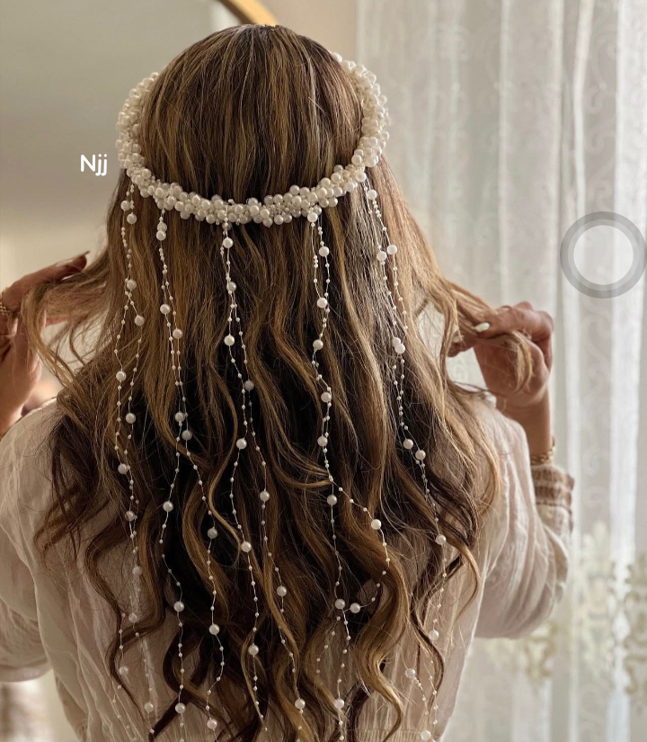 Wedding Accessory Bride Crown Hair Crystal Jewelry Tiara With Pearls Flowers Wedding Crown Floral Pearl Bridal Headband
