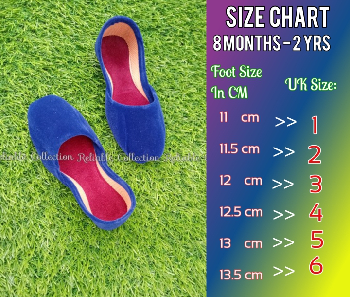 Baba Plain Velvet Blue Khussa for Kids