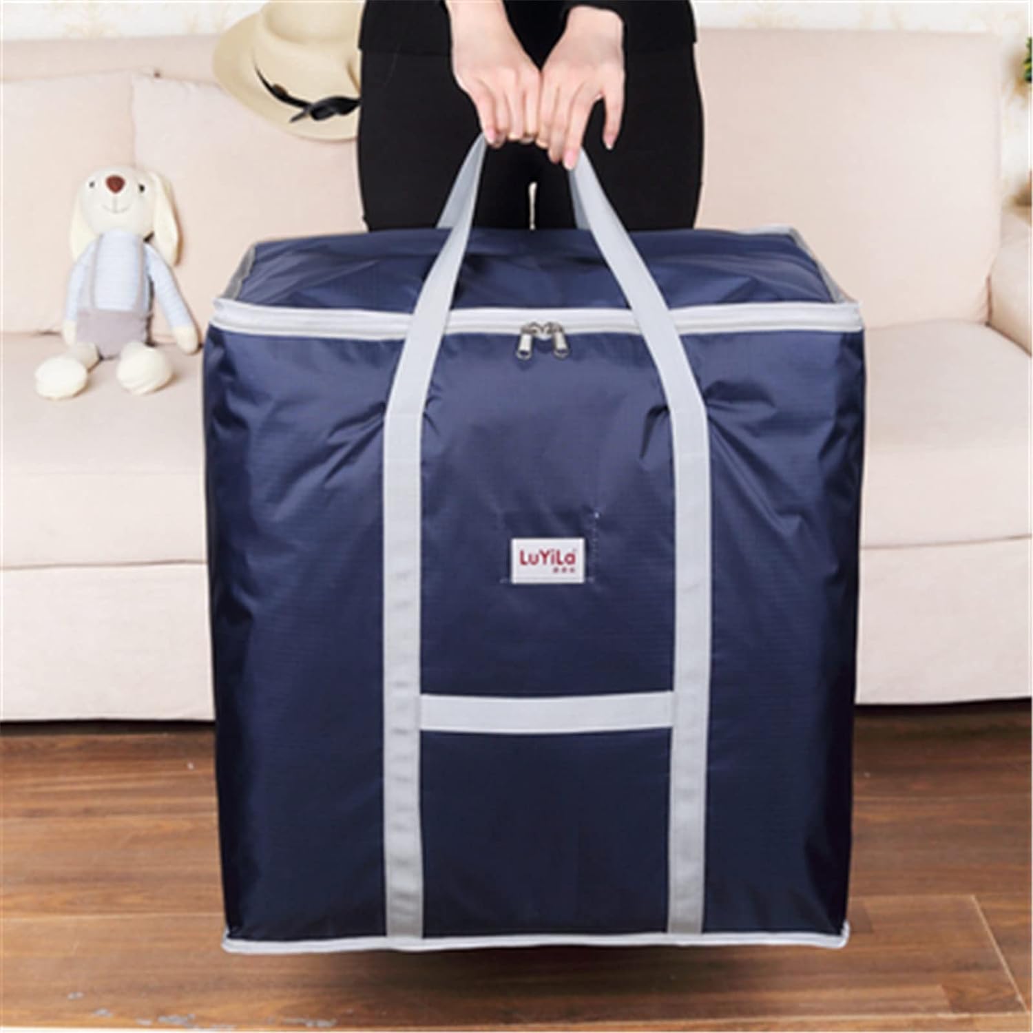 Large Capacity Storage Bags Clothes Blankets Closet Organizer Moving Tote Bag Zipper Durable Handbag Luggage Pack Size: 23x19x23 (LxWxH)