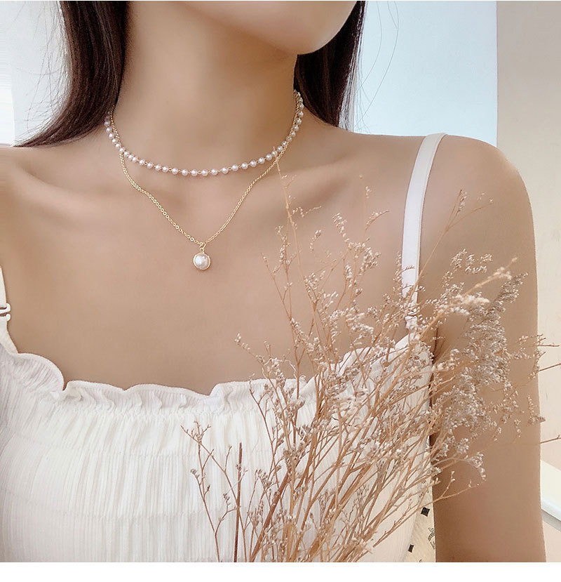 Elegant Imitation Pearl Choker Necklace 