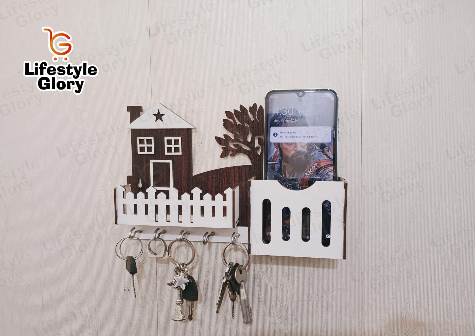 Lifestyle Glory Brand Wooden Home Tree Mobile and Keys Holder I Key Holder Wall I Key Holder For Wall I Key Holder Wall Hanger I Key Holder Wall Hanging I Key Holders I Home Design Key Holder I Decorating items I Decorating items for home