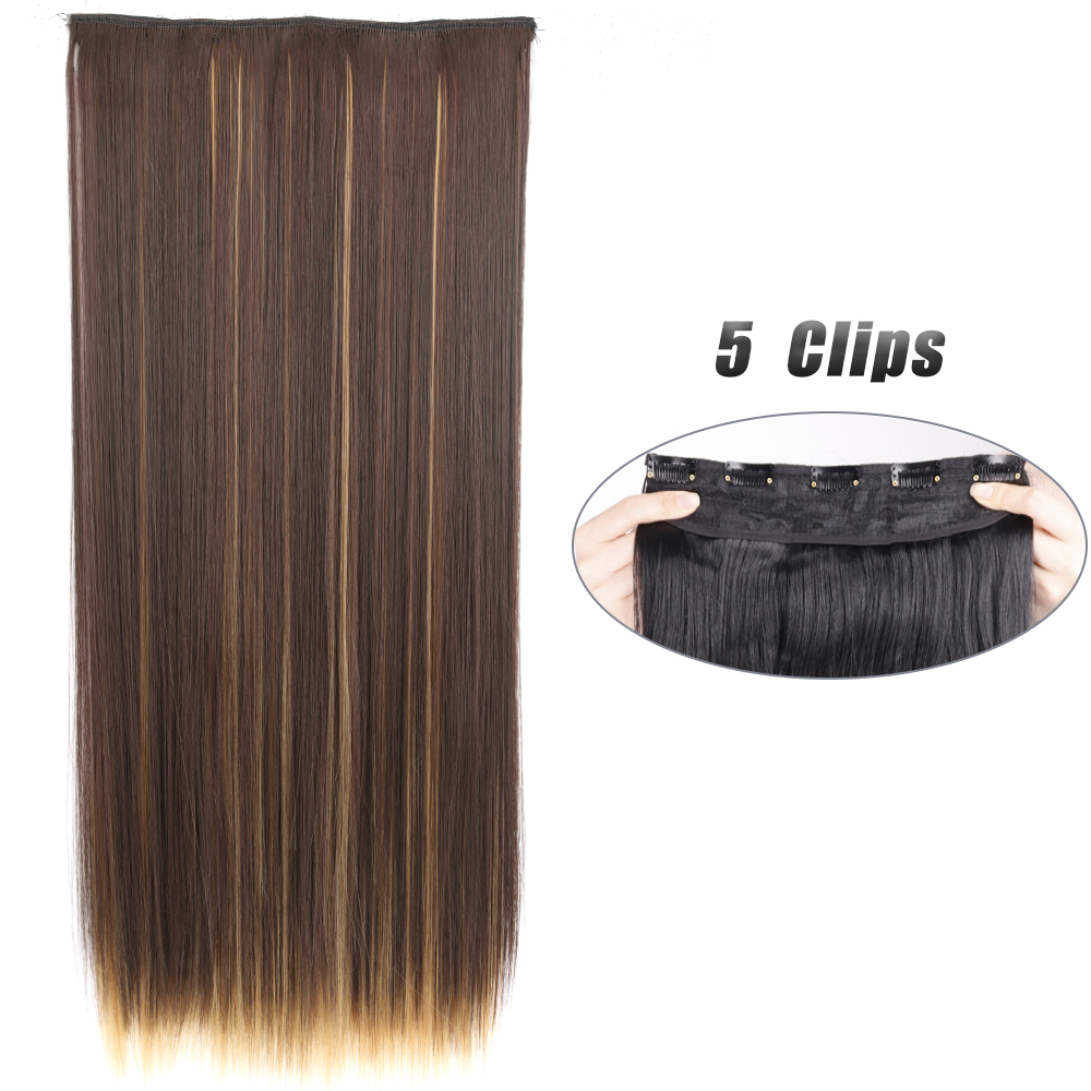 Elegant 5 Clips In Straight Hair Extension
