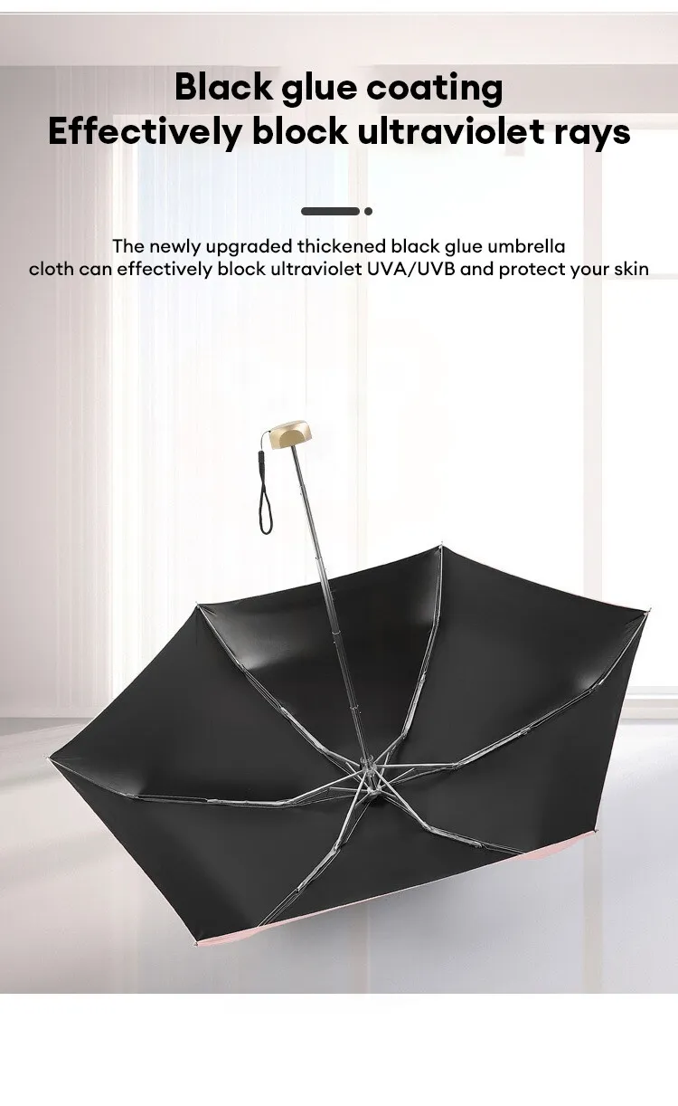 Mini pocket umbrella for rain, folding vinyl umbrella with UV ultraviolet protection, pocket sunshade, capsule - Lite Green