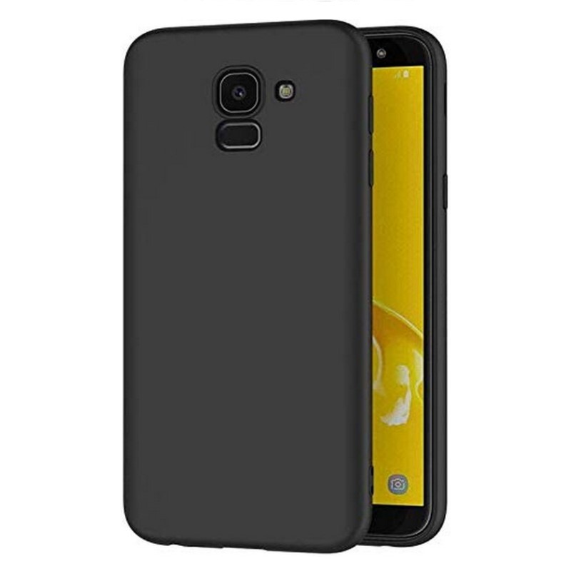 Samsung J6 Matte Black Soft Silicon Back Cover