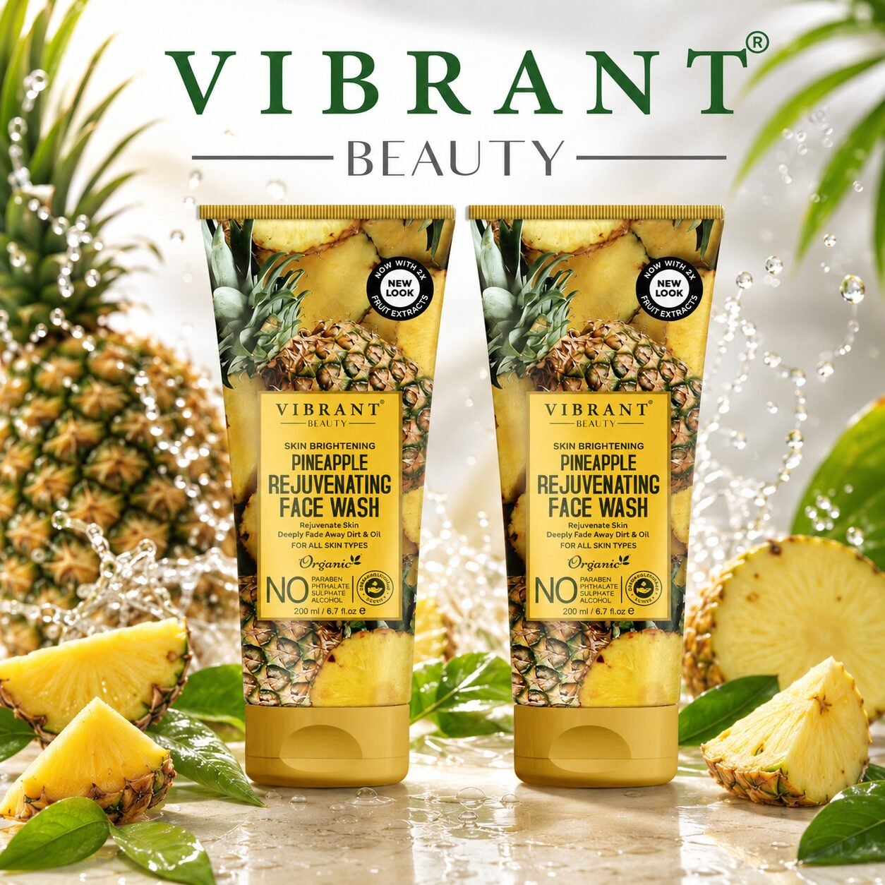 Vibrant Beauty Pineapple Rejuvenating Face Wash Combo Pack | Personal Care Set | 200ml