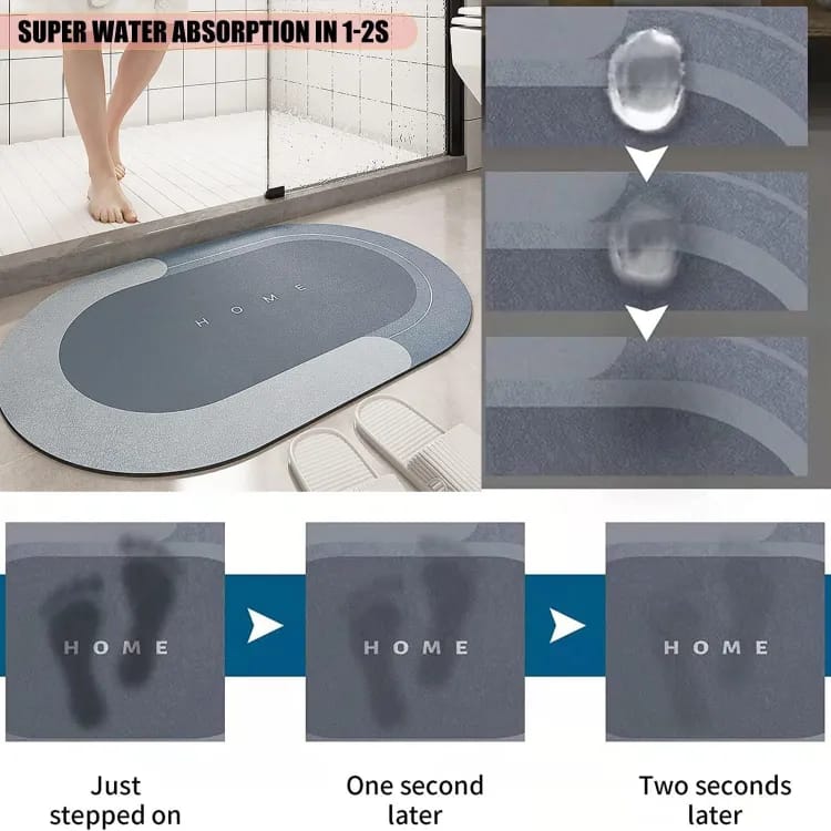 Bath Mat Water Super Absorbent Non-Slip, Water Absorbent Anti Slip Floor Carpet for Bathroom, Shower Room, Tub, Entryway, Kitchen, Sink