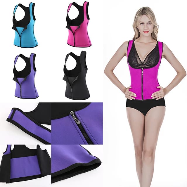 Women Slimming Vest Body Shaper  Sweat Fat Burner for Weight Loss Shapewea  Zipper Bodyshaper / Body Sculpting Clothing / Trainer Belt Waist Trainer Slimming Belt for Man Lady High Waist Body Shaper Tummy Control Panties Women Slimming Waist Trainer NOTE