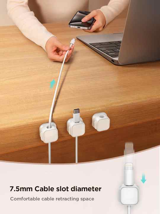 AIRYESH Magnetic Cable Organizer Clips – 2/4/6 PCS Wire Holder for Charger, USB, Earphone – Desk & Wall Cord Management Clips – Adjustable Cable Winder for Home & Office Use ,Wall holder, Organizer, Cable holder, wire holder,