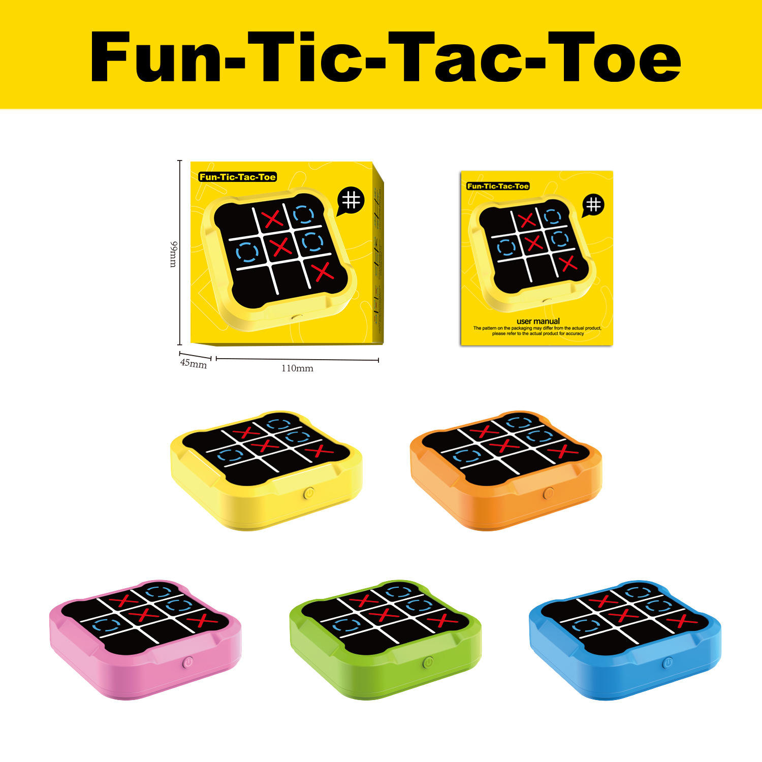 Sensory Tic Tac Toe Puzzle Game for Kids – Interactive Educational Brain Teaser Toy | Electronic Handheld Strategy Game | Learning & Cognitive Development Toy