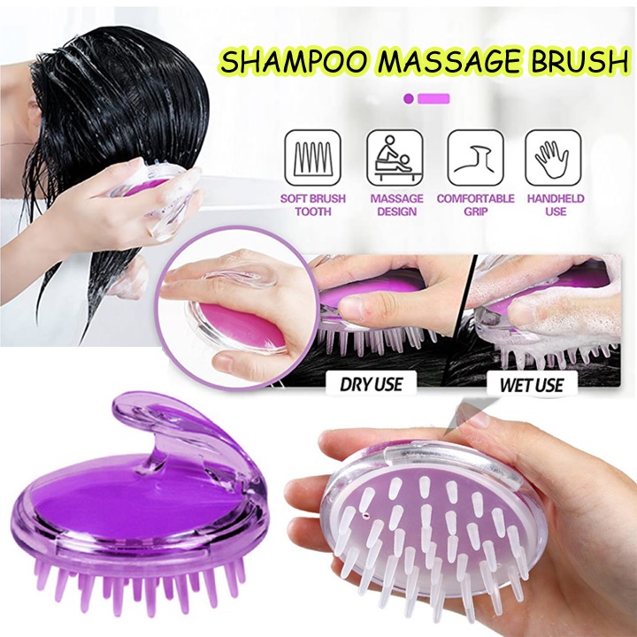 Silicone Shampoo Hair Wash Brush Hair scalp Massage Brush Head Anti